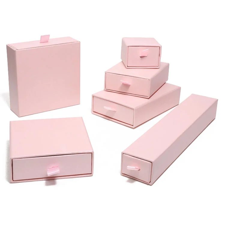 Elegante rosa Schublade Schmuckpapierverpackungsschachtel