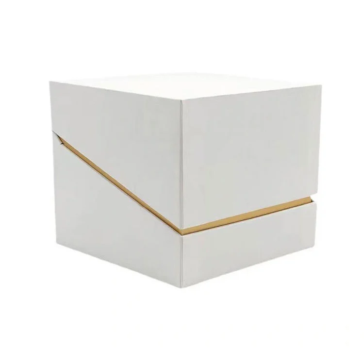 Luxusweiß starrer Geschenkbox mit goldenem Folienakzent und Flip Deckel